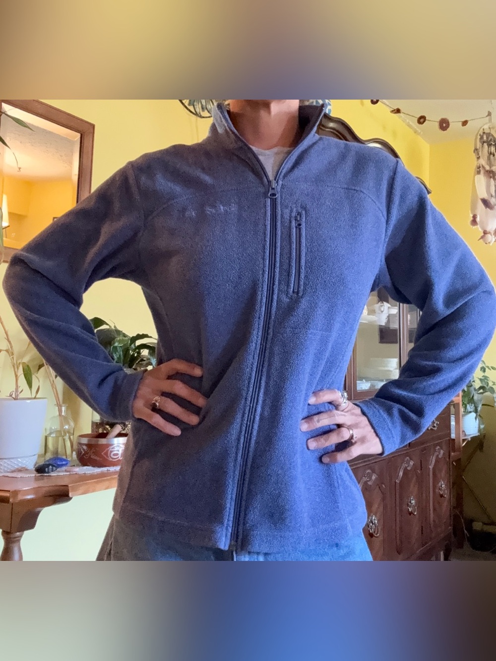 Women’s Full-Zip Fleece Jacket - Slate Blue